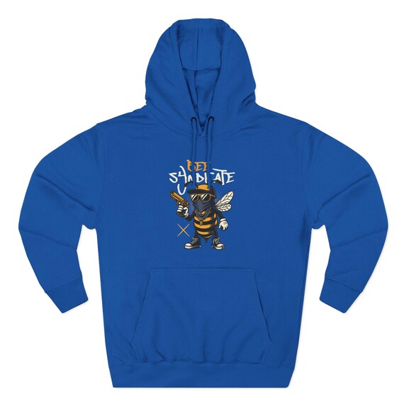 Bee-Inspired Fleece Hoodie - Cozy Fall Apparel, Great for Gifts, Casual Wear, Halloween, Nature Lovers