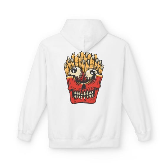 Funky Skull Fries Hoodie | Unique Streetwear for Foodies, Halloween Costume, Gift Idea, Party Wear, Casual Style