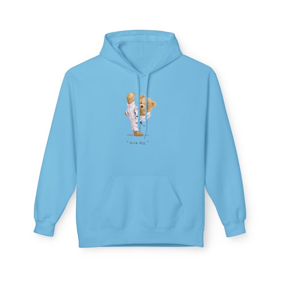 Cozy Cartoon Bear Hoodie, Snug Fleece Hoodie for Everyday Wear, Cute Gift for Kids and Adults, Fun Animal Apparel, Comfy Loungewear