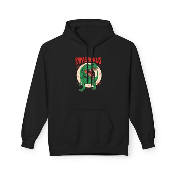 Papasaurus Vintage Hoodie, Unisex Fleece Jacket for Dads, Birthday Gift, Father's Day Apparel, Cozy Casual Wear