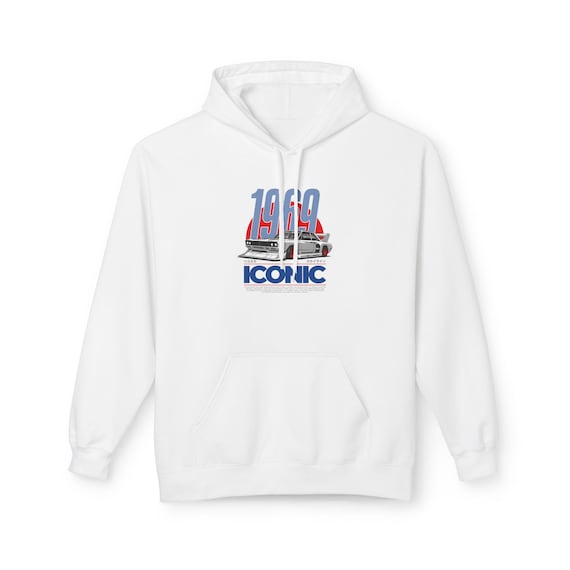 1969 Car Graphic Fleece Hoodie - Midweight Retro Sweatshirt