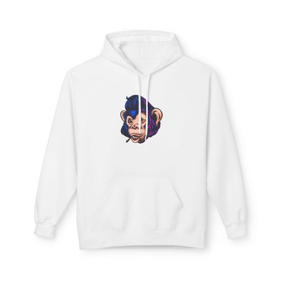 Cool Monkey Fleece Hoodie, Unisex Graphic Hoodie, Trendy Streetwear, Fun Gift for Animal Lovers, Casual Wear, Cozy Lounge