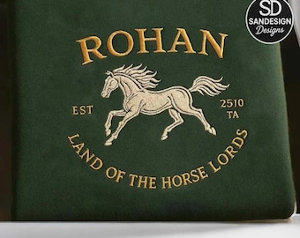 Rohan Embroidered Sweatshirt – The Two Towers, Hobbiton & Middle Earth Fantasy Book Gift