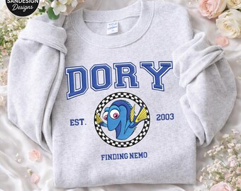 Dory Embroidered Sweatshirt Finding Nemo Shirt, Cute Disney Fish Crewneck, Pixar Dory Gift, Matching Disney Vacation Outfit