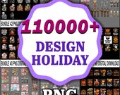 110000 Vintage Holiday Sublimation Bundle – Retro Funny Quotes, Humor, Festive Clipart, Printable PNG Files