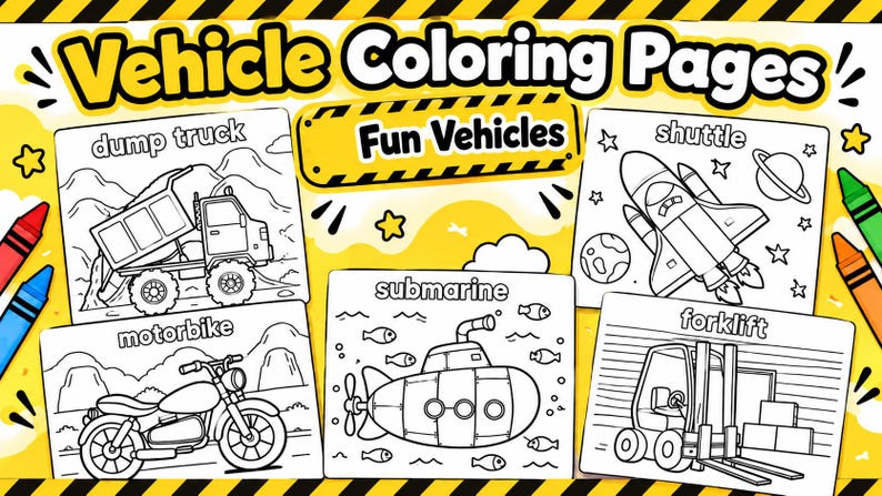 Printable Vehicle Coloring Pages | Vehicle Coloring Book for Kids | 17 ...