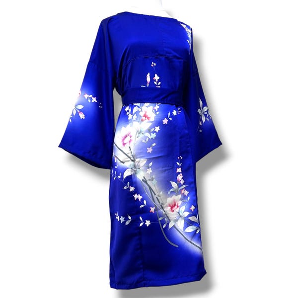 Upcycled Japanese Kimono Dress, Authentic Vintage Fabric, Oversized Boho Festival Outfit