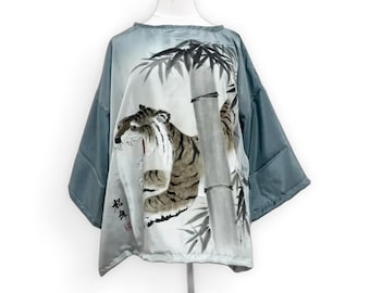 Vintage Silk Kimono Blouse – Handmade in Japan – One of a Kind Luxury Top
