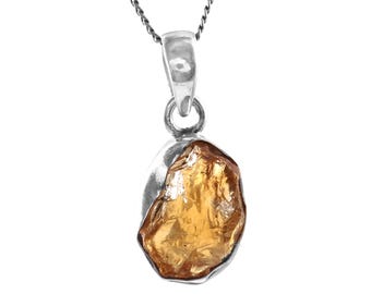 Collar con colgante de plata y citrino – Joyería con gema amarilla natural, regalo con la piedra natal de noviembre para ella