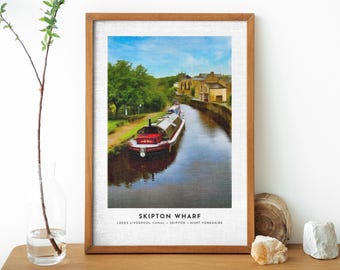 Skipton Wharf Canal Art Print | North Yorkshire Waterside Decor | Digital Download