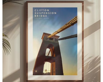 Clifton Suspension Bridge Print | Bristol Travel Poster | Digital Download