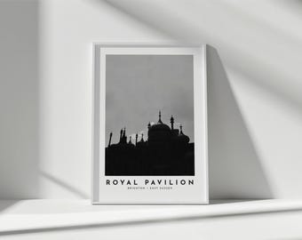 Royal Pavilion Silhouette | Brighton Landmark Print | East Sussex Wall Art | Digital Download