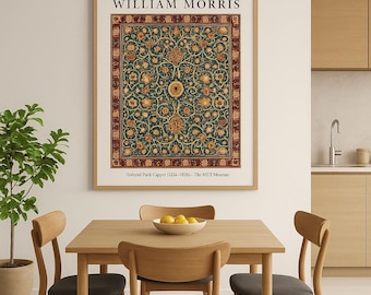 William Morris Holland Park Carpet Print | Vintage Textile Art | Digital Download