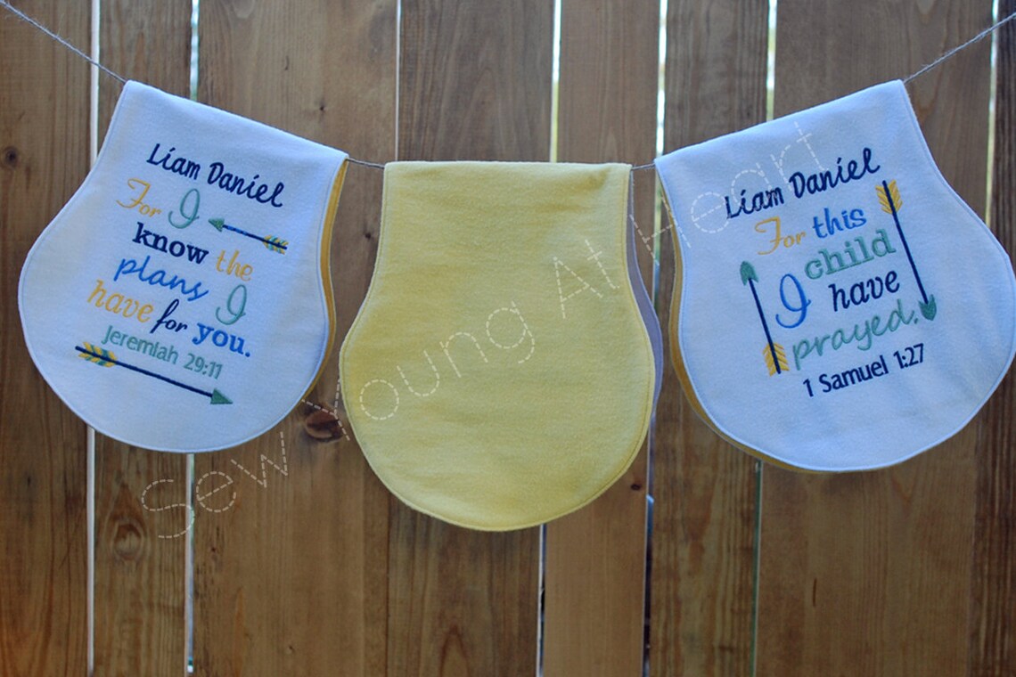 Set of Three Bible Verse Burp Cloths Arrows Aztec Native Etsy