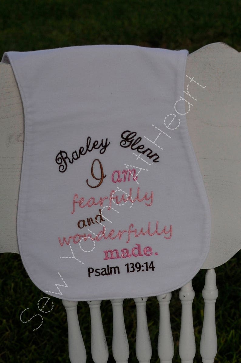 Pink and Brown Set of Three Bible Verse Burp Cloths