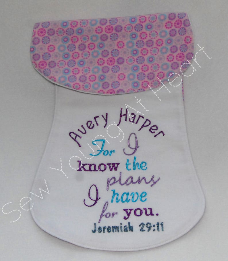 Set of Three Bible Verse Burp Cloths Lavender Turquoise and Etsy