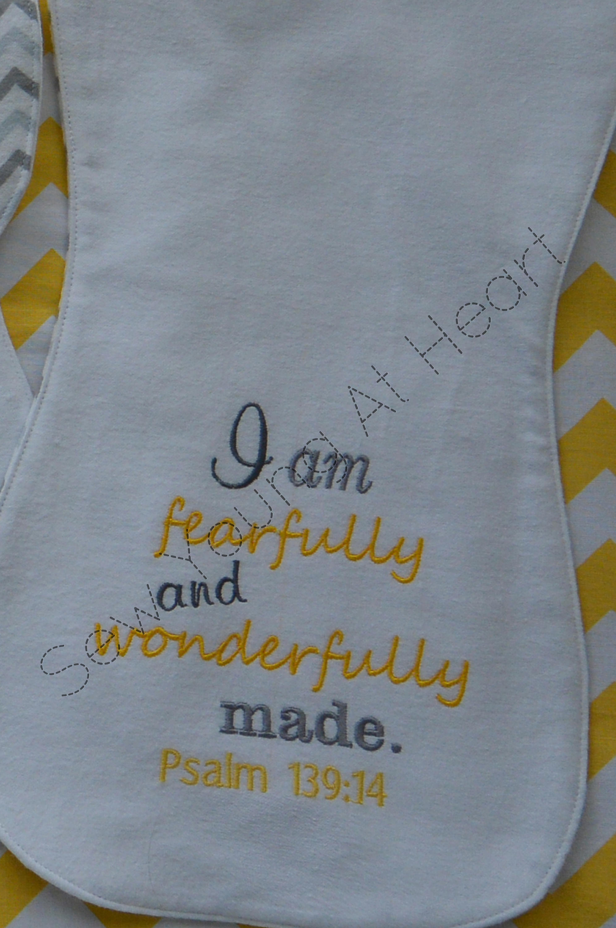 Set of Three Bible Verse Burp Cloths Gray and Yellow Etsy