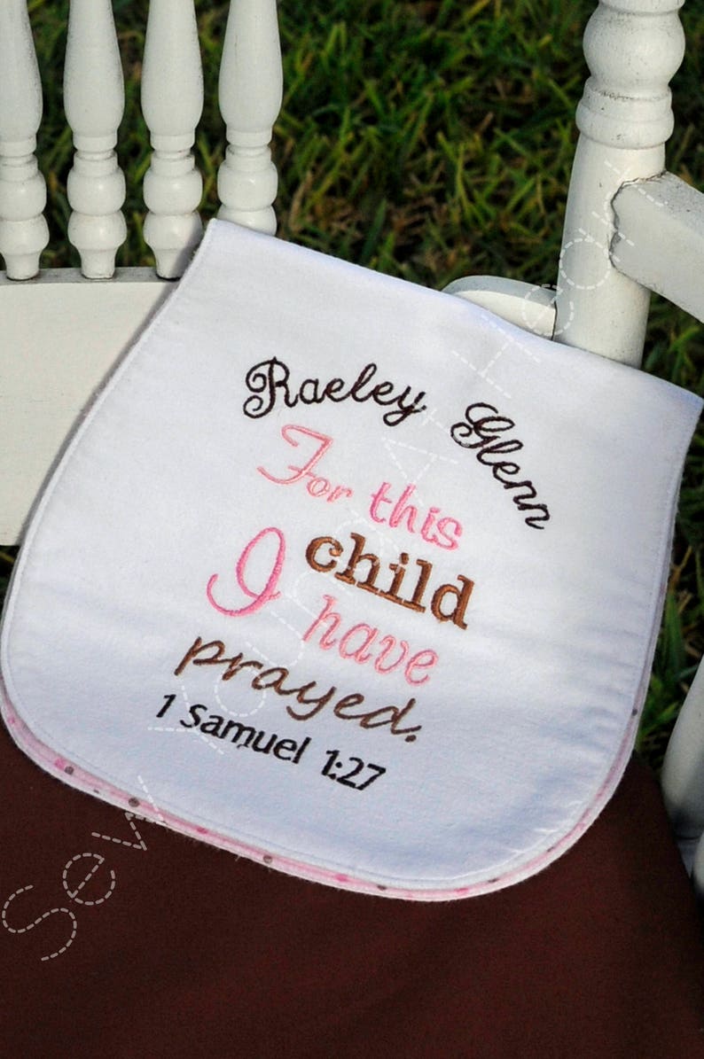 Pink and Brown Set of Three Bible Verse Burp Cloths