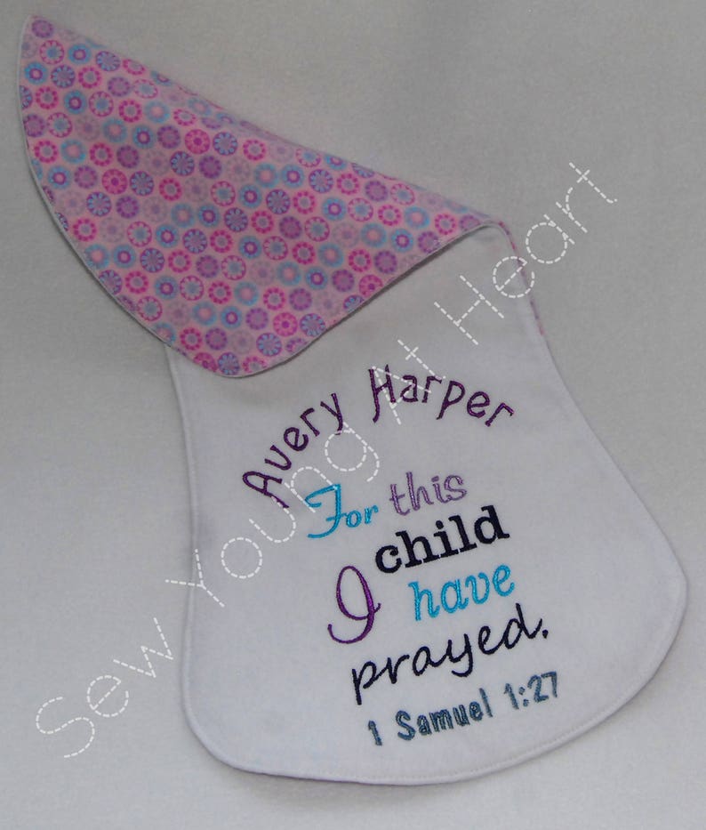 Set of Three Bible Verse Burp Cloths Lavender Turquoise and Etsy