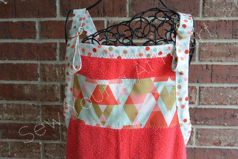 Baby Bath Apron Towel Bright Coral With or Without Monogram Etsy