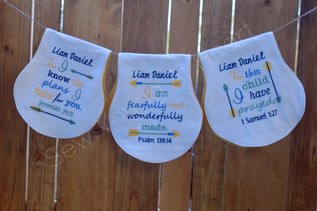 Set of Three Bible Verse Burp Cloths Arrows Aztec Native Etsy