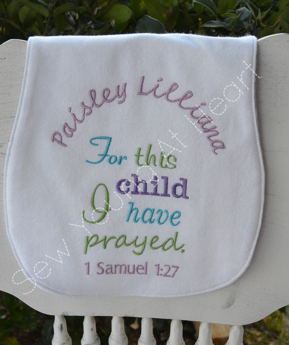Bible Verse Burp Cloths Set of Three Lavender and Purple Etsy