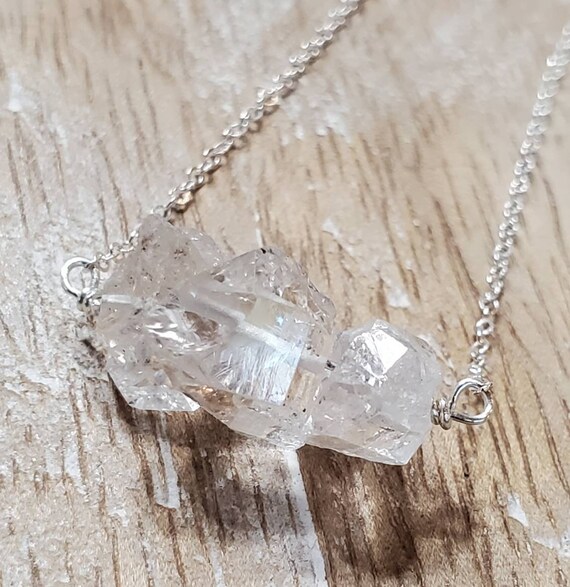 Herkimer Diamond Bar Sterling Silver Wire Wrapped Etsy