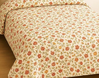 Hand Block Floral Print Cotton Quilt: Lightweight Jaipuri Razai Double Size