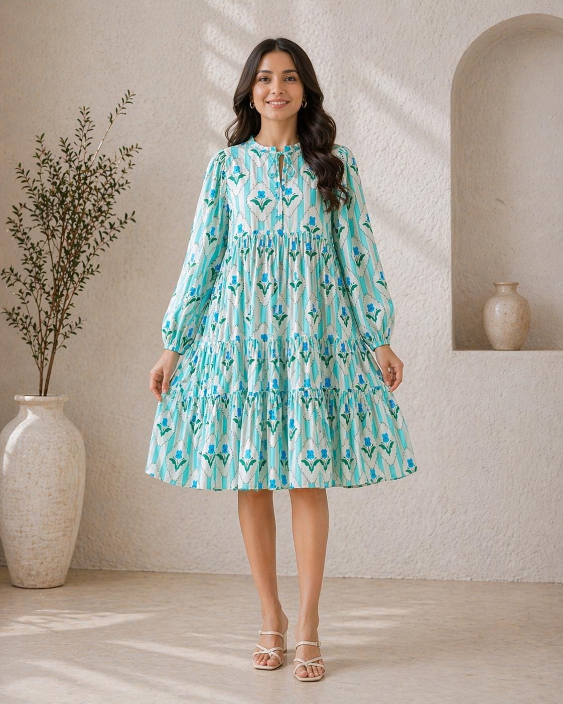 mint green floral maternity dress Maternity Off Shoulder Ruffle Trim Split Floral Mesh Party Dress Green / S