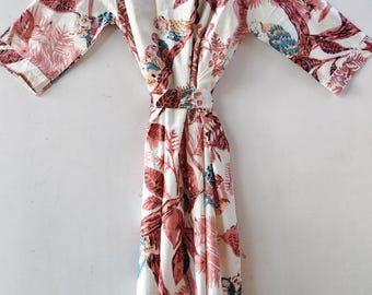 Floral Cotton Kimono Robe | Lightweight Summer Loungewear