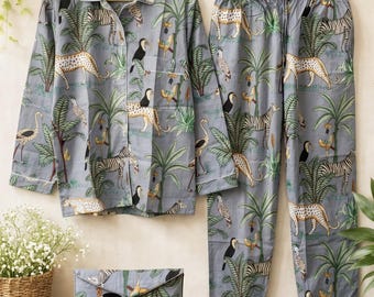 Hand Block Print Cotton Pajama Set, Indian Sleepwear, Breathable Loungewear