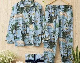 Hand Block Print Cotton Pajama Set, Indian Sleepwear, Breathable Loungewear