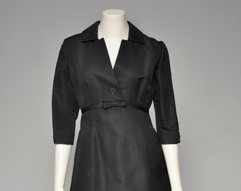 vintage 1950s black silk Harvey Berin dress S/M