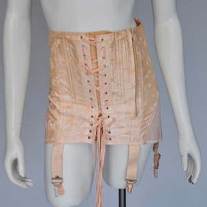 Pink Jacquard Lace-up Girdle Back Brace 