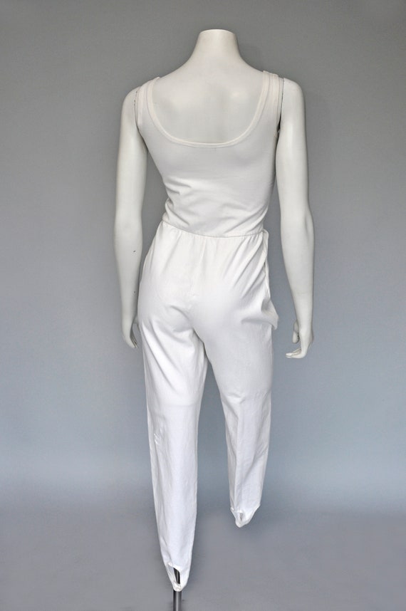 vintage 1980s Bettina Riedel white catsuit XS-M - image 5