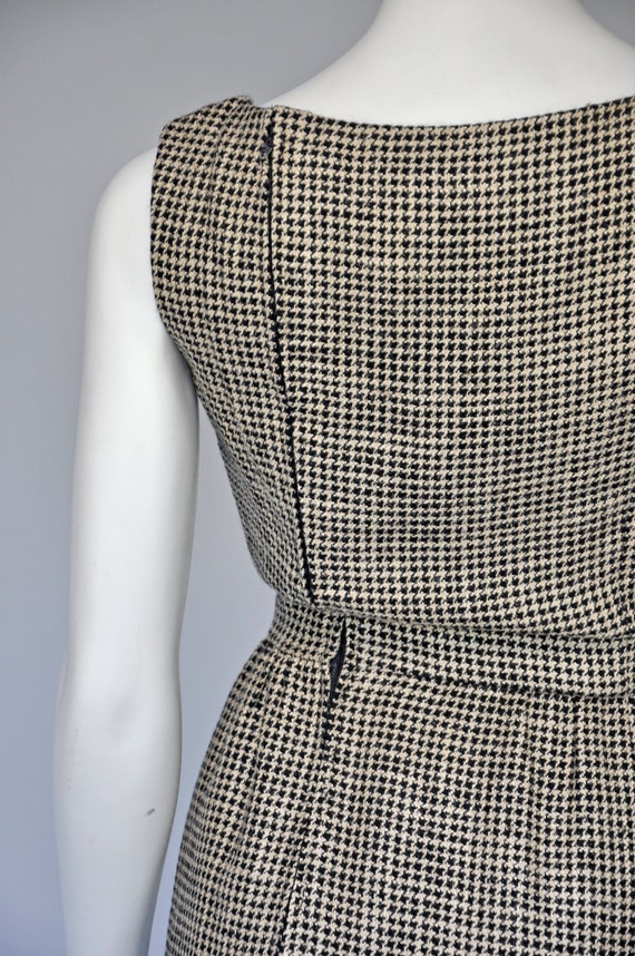 vintage 1960s wool houndstooth Galanos dress set … - image 7
