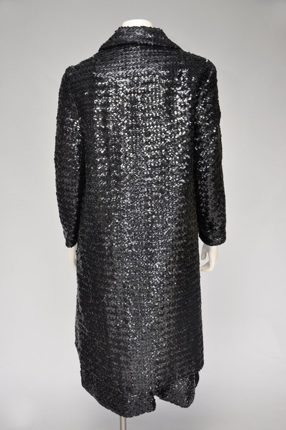 vintage 1950s 60s black sequin skirt w/ matching … - image 5