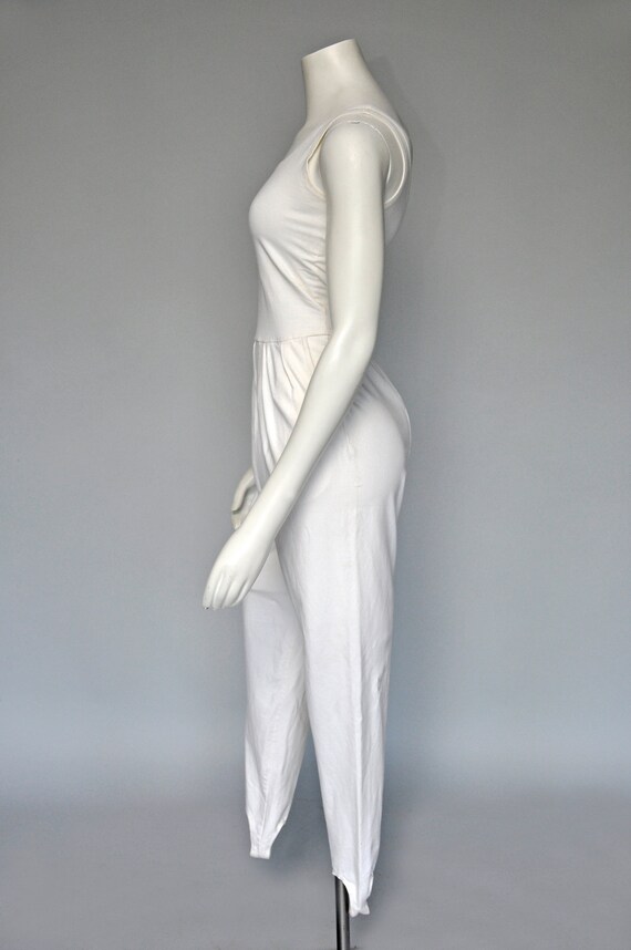 vintage 1980s Bettina Riedel white catsuit XS-M - image 4
