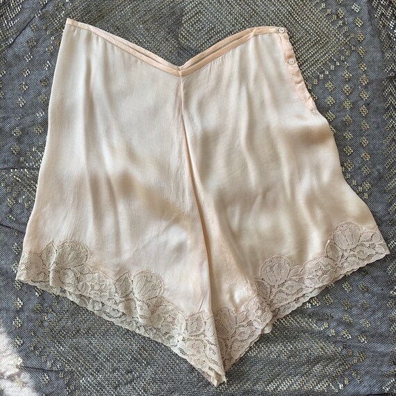 1930s peach silk tap pants panties M/L