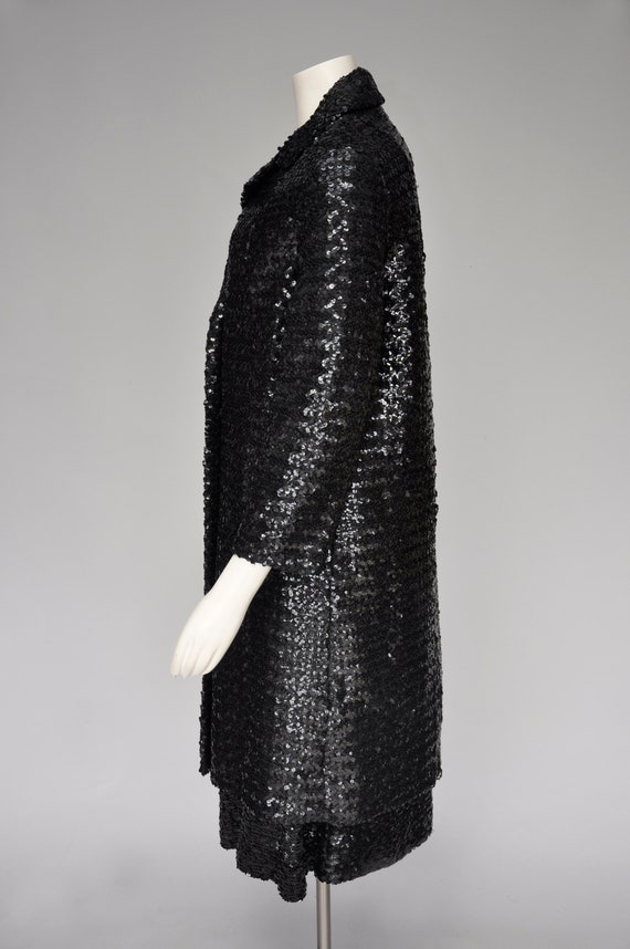 vintage 1950s 60s black sequin skirt w/ matching … - image 4