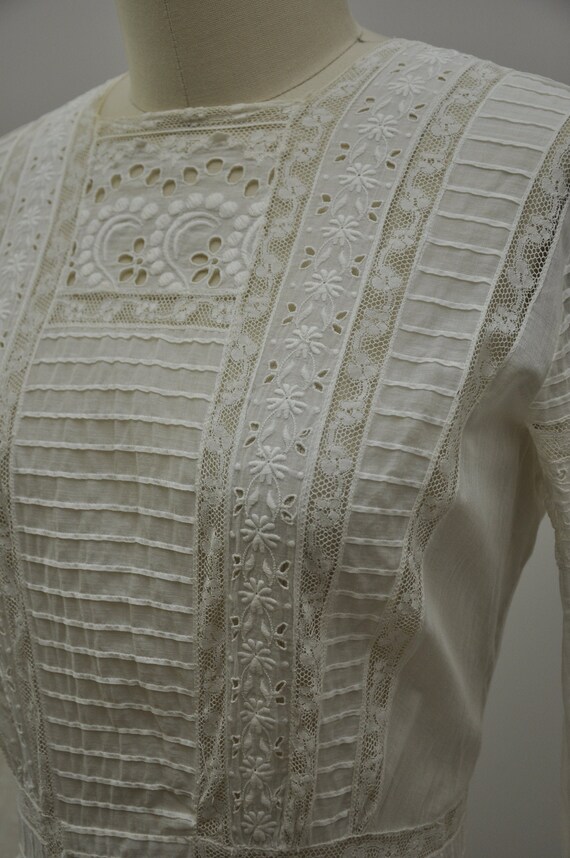 Edwardian cotton dress | antique tea gown | vintag