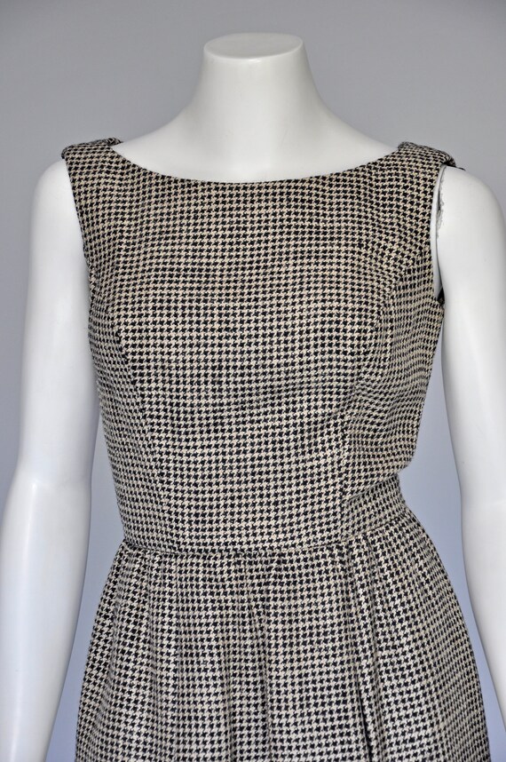 vintage 1960s wool houndstooth Galanos dress set … - image 4