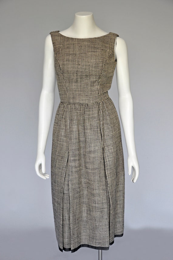 vintage 1960s wool houndstooth Galanos dress set … - image 3