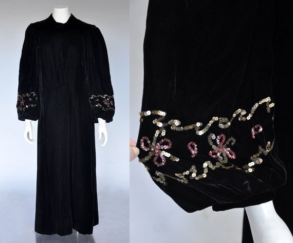 1930s 40s black velvet opera coat | vintage 40s ve