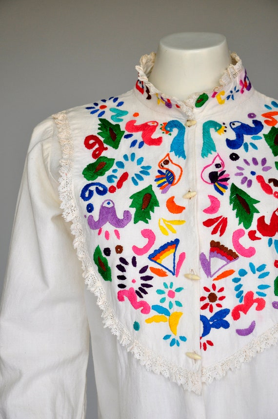 1970s Otomi Mexican blouse M/L