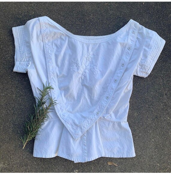 victorian corset cover | 1860s white cotton blouse