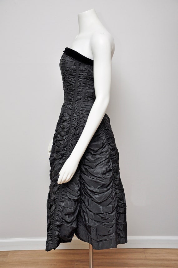 vintage 1950s Suzy Perette black coffin pleated s… - image 5