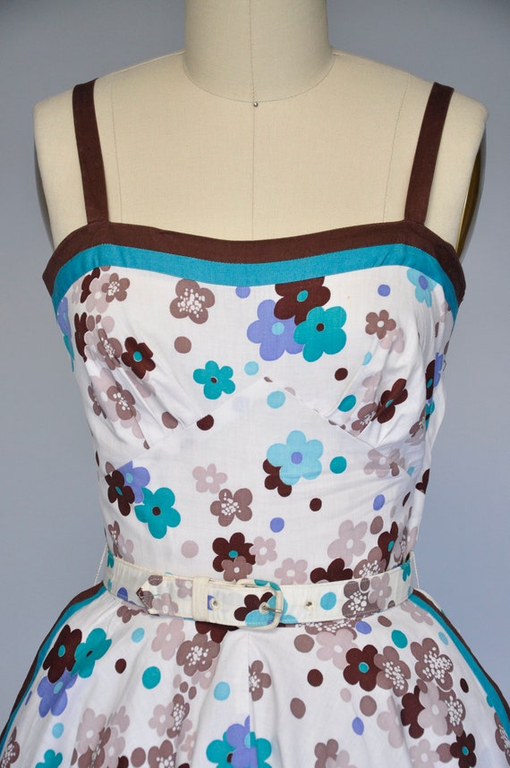 1950s sleeveless floral sundress XXS