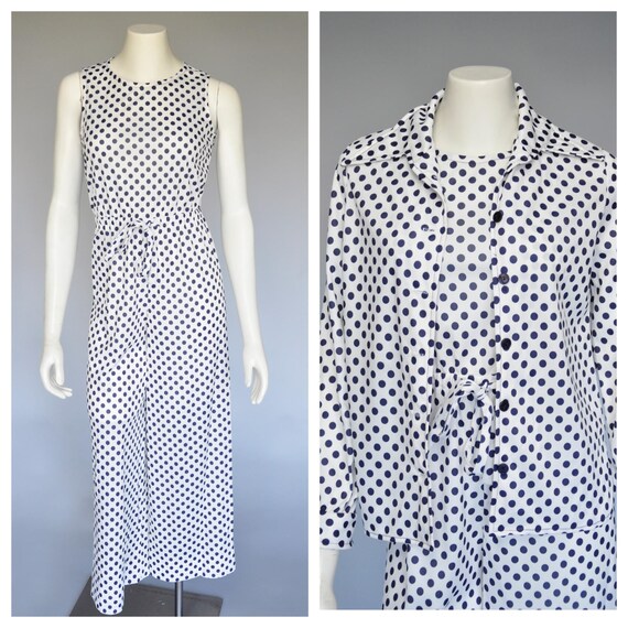 1970s polka dot jumpsuit XS/S/M