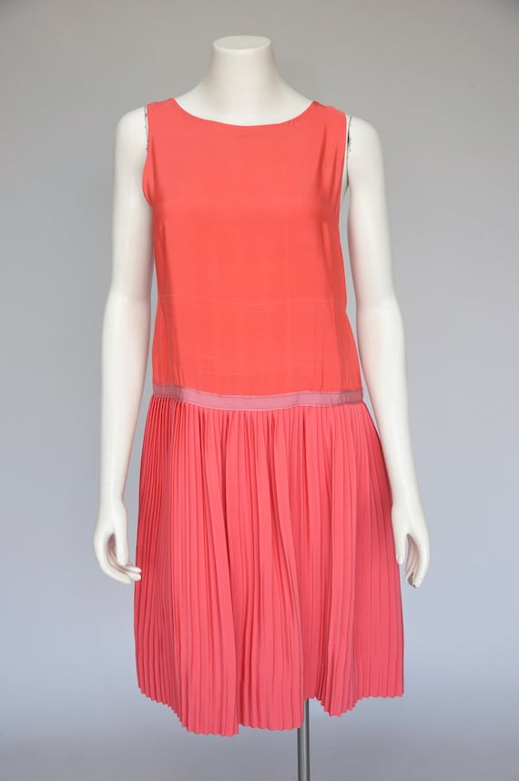 vintage 1960s unlabeled Norman Norell salmon dres… - image 2